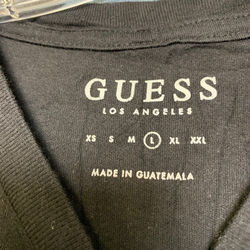 Guess T Shirt Mens Large Black Graphic Print Short Sleeve Crew Neck Pullover Tee - Picture 9 of 16